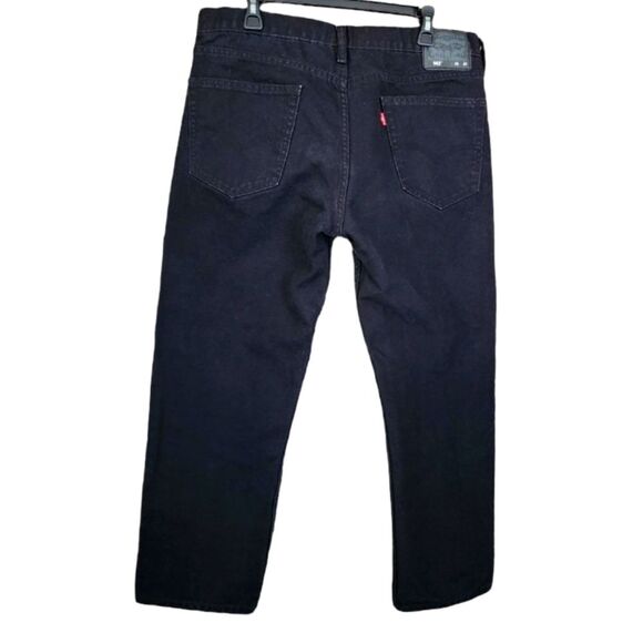 Levi's 562 Men's 36/27 Button‎ Fly Black Denim Jeans Straight - Picture 2 of 6